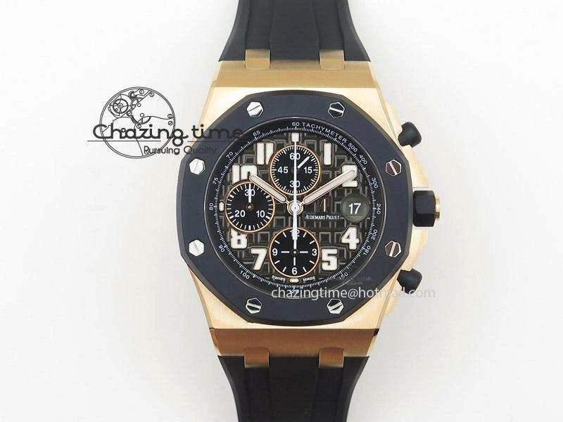 Packable Royal Oak Offshore JF Best Edition RG Rubberclad Black Dial on Rubber Strap A 5131