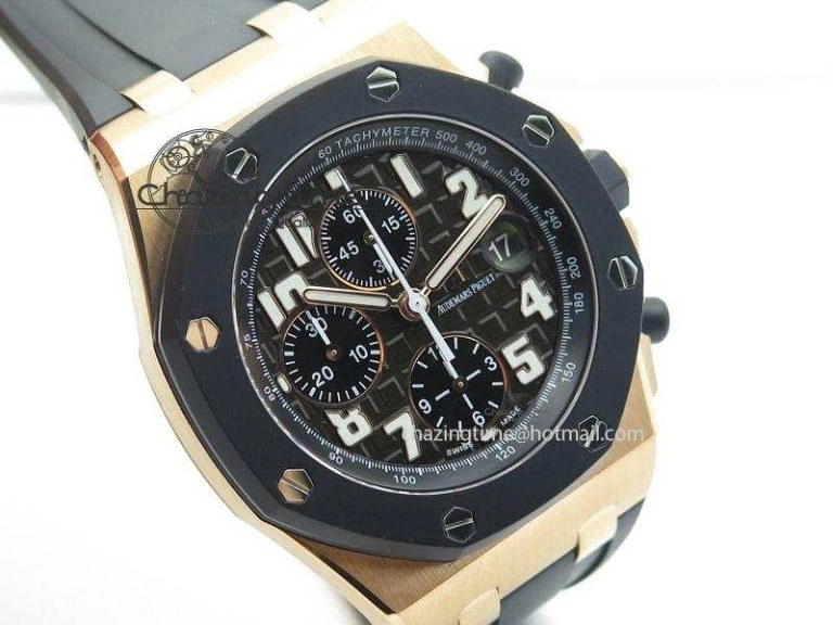 Packable Royal Oak Offshore JF Best Edition RG Rubberclad Black Dial on Rubber Strap A 5131