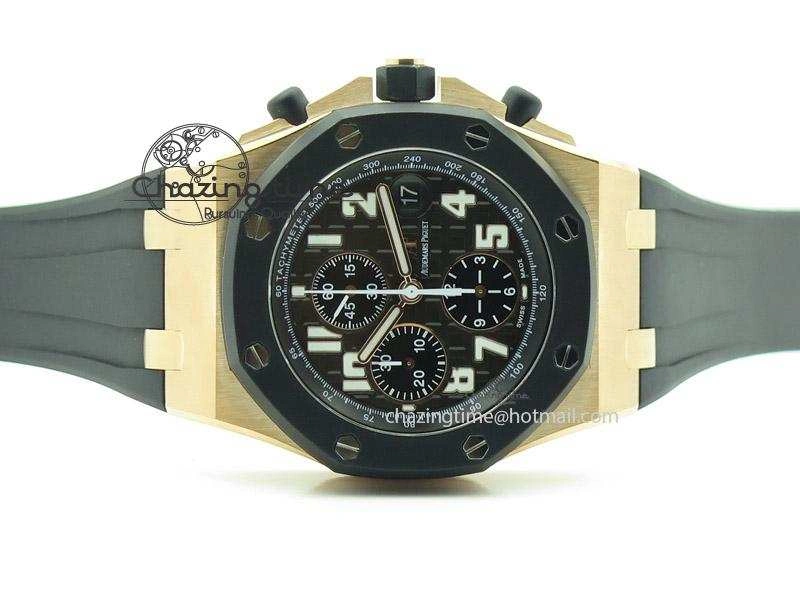 Packable Royal Oak Offshore JF Best Edition RG Rubberclad Black Dial on Rubber Strap A 5131