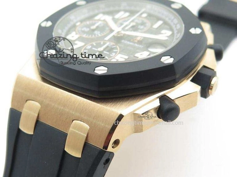 Packable Royal Oak Offshore JF Best Edition RG Rubberclad Black Dial on Rubber Strap A 5131