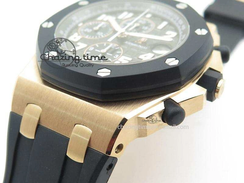 Packable Royal Oak Offshore JF Best Edition RG Rubberclad Black Dial on Rubber Strap A 5131