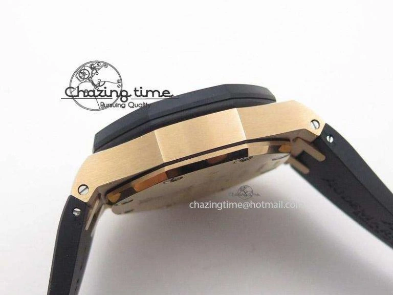 Packable Royal Oak Offshore JF Best Edition RG Rubberclad Black Dial on Rubber Strap A 5131