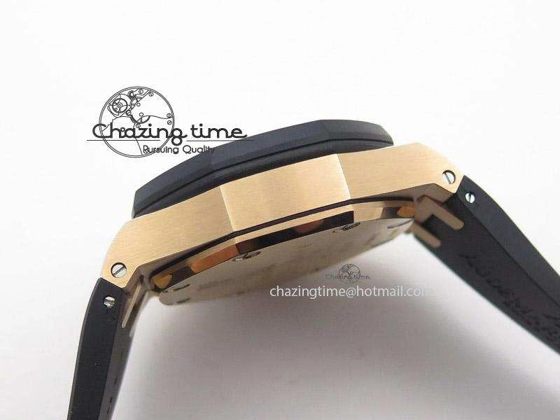 Packable Royal Oak Offshore JF Best Edition RG Rubberclad Black Dial on Rubber Strap A 5131