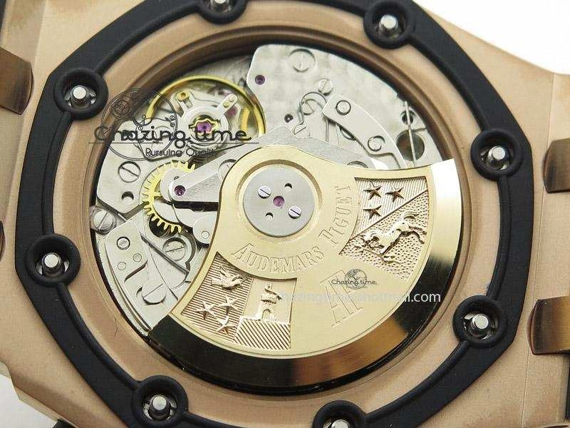 Packable Royal Oak Offshore JF Best Edition RG Rubberclad Black Dial on Rubber Strap A 5131