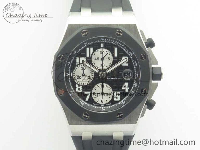 Fashionable Royal Oak Offshore JF Best Edition SS Rubberclad Black Dial A3126 V2 w  Cyclops 4898