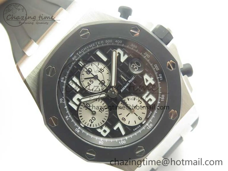 Fashionable Royal Oak Offshore JF Best Edition SS Rubberclad Black Dial A3126 V2 w  Cyclops 4898