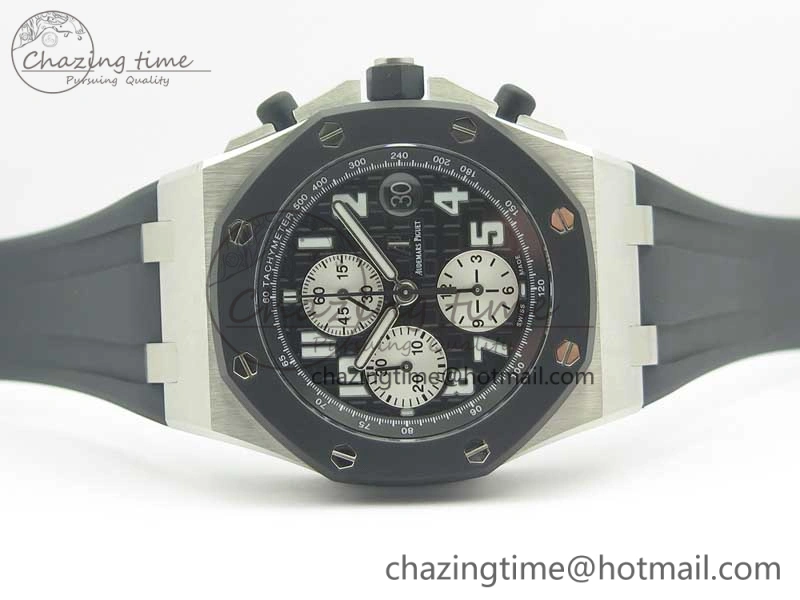 Fashionable Royal Oak Offshore JF Best Edition SS Rubberclad Black Dial A3126 V2 w  Cyclops 4898