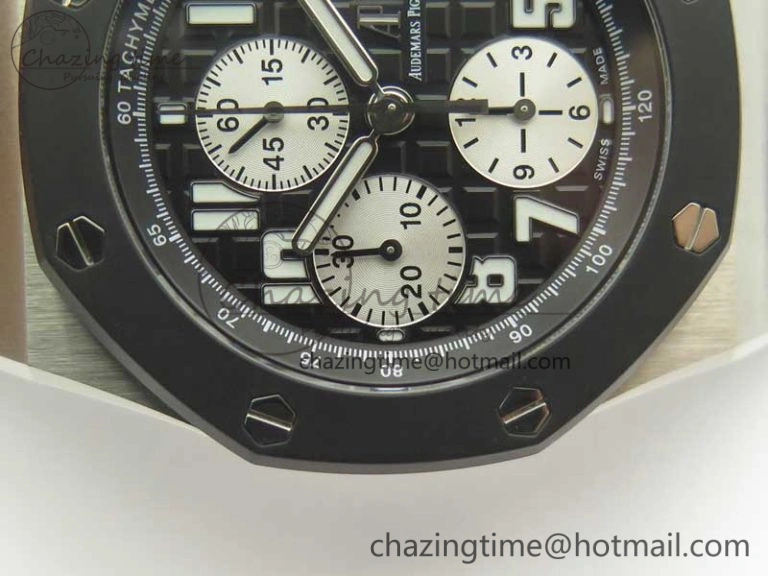 Fashionable Royal Oak Offshore JF Best Edition SS Rubberclad Black Dial A3126 V2 w  Cyclops 4898