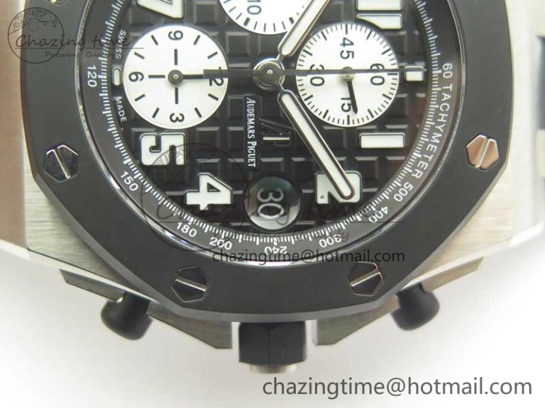 Fashionable Royal Oak Offshore JF Best Edition SS Rubberclad Black Dial A3126 V2 w  Cyclops 4898