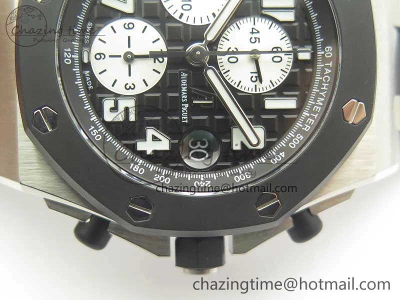 Fashionable Royal Oak Offshore JF Best Edition SS Rubberclad Black Dial A3126 V2 w  Cyclops 4898
