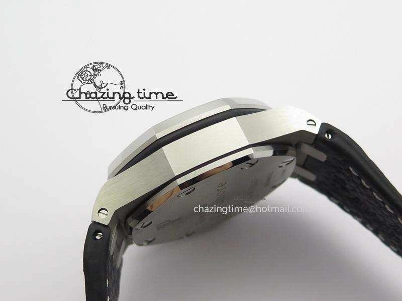 HighQuality Royal Oak Offshore JF Ultimate Edition Silver Themes On Black Leather Strap A7750 V 5071
