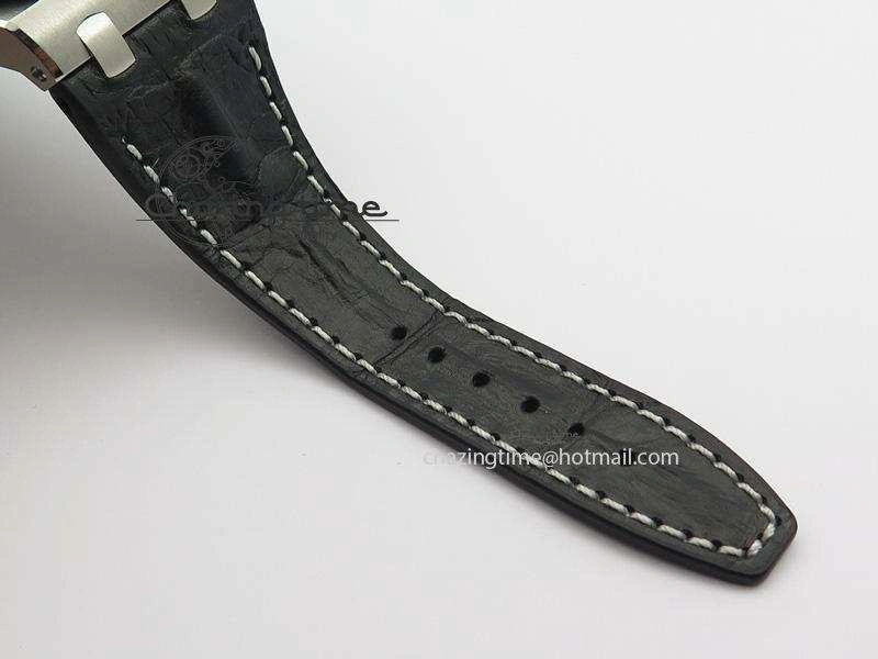 HighQuality Royal Oak Offshore JF Ultimate Edition Silver Themes On Black Leather Strap A7750 V 5071