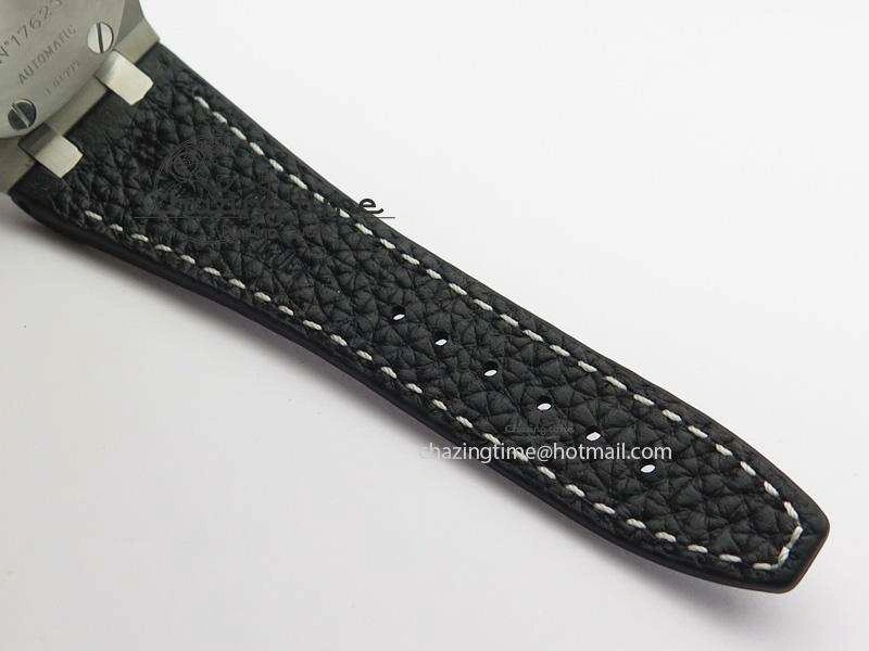 HighQuality Royal Oak Offshore JF Ultimate Edition Silver Themes On Black Leather Strap A7750 V 5071