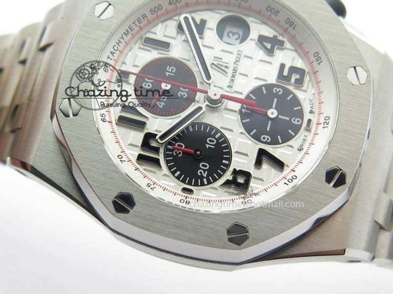 Modern Royal Oak Offshore JF Ultimate Edition Silver Themes On SS Bracelet A7750 V 5057
