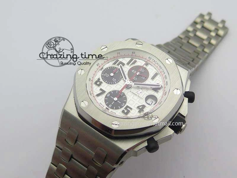 Modern Royal Oak Offshore JF Ultimate Edition Silver Themes On SS Bracelet A7750 V 5057