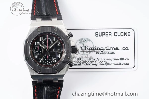 Royal Oak Offshore JJF 1:1 Best Edition “Dark Knight” on Black Red Leather Strap A Efficient 4629