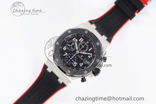 Royal Oak Offshore JJF 1:1 Best Edition “Dark Knight” on Black Red Rubber Strap A Versatile 4631