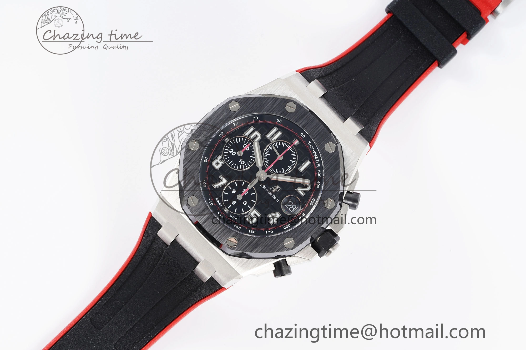 Royal Oak Offshore JJF 1:1 Best Edition “Dark Knight” on Black Red Rubber Strap A Versatile 4631