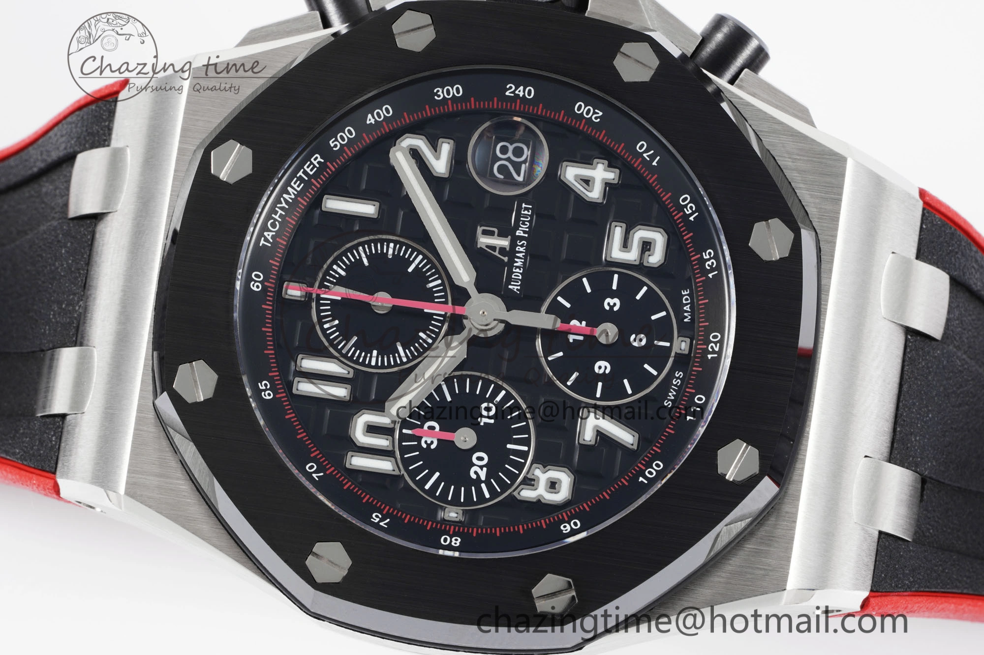 Royal Oak Offshore JJF 1:1 Best Edition “Dark Knight” on Black Red Rubber Strap A Versatile 4631