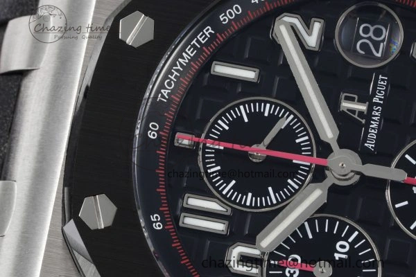 Royal Oak Offshore JJF 1:1 Best Edition “Dark Knight” on Black Red Rubber Strap A Versatile 4631