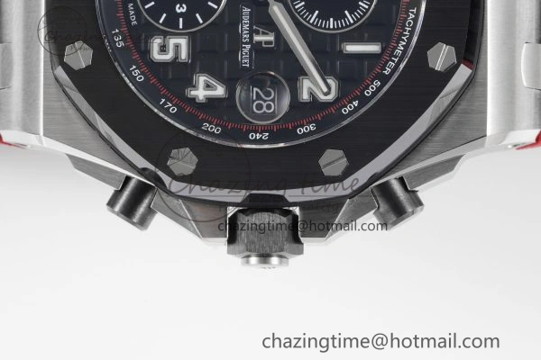 Royal Oak Offshore JJF 1:1 Best Edition “Dark Knight” on Black Red Rubber Strap A Versatile 4631