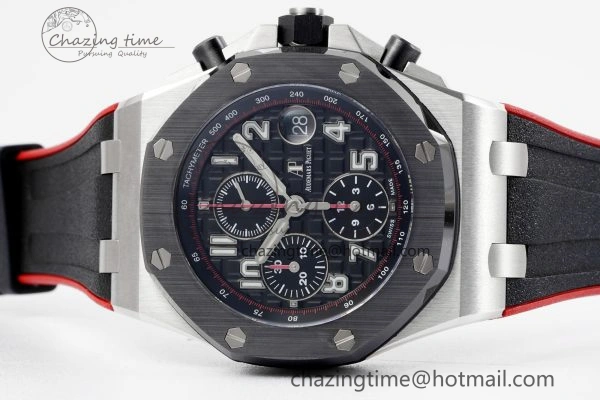 Royal Oak Offshore JJF 1:1 Best Edition “Dark Knight” on Black Red Rubber Strap A Versatile 4631