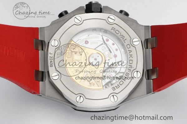 Royal Oak Offshore JJF 1:1 Best Edition “Dark Knight” on Black Red Rubber Strap A Versatile 4631