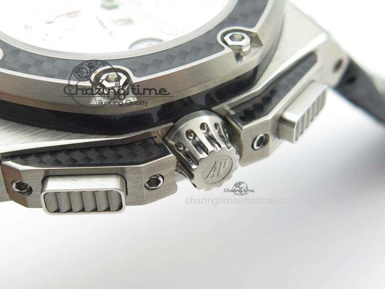 Breathable Royal Oak Offshore Juan Pablo Montoya JF Best Edition White Dial On Black Leather Strap A 5092