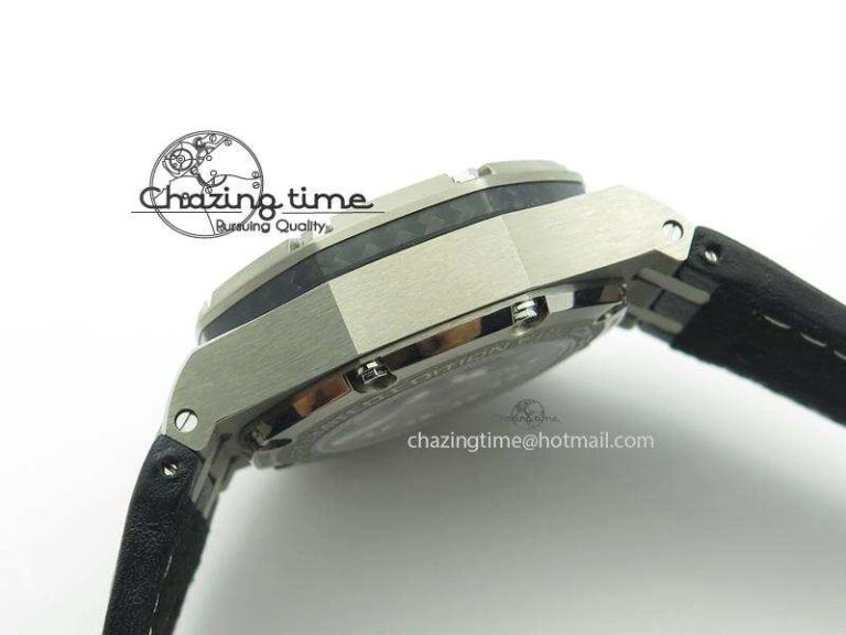 Breathable Royal Oak Offshore Juan Pablo Montoya JF Best Edition White Dial On Black Leather Strap A 5092