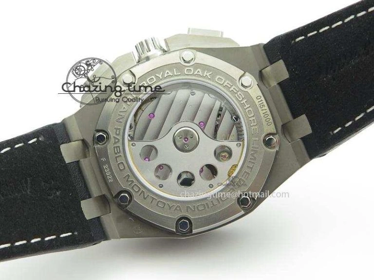 Breathable Royal Oak Offshore Juan Pablo Montoya JF Best Edition White Dial On Black Leather Strap A 5092