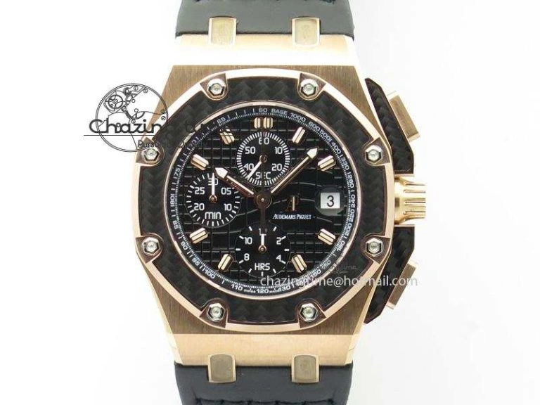 Royal Oak Offshore Juan Pablo Montoya RG JF Best Edition Black Dial On Black Leather Strap A ZeroBulk 5078