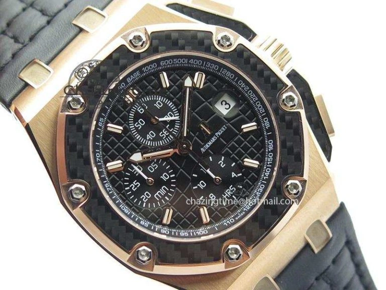 Royal Oak Offshore Juan Pablo Montoya RG JF Best Edition Black Dial On Black Leather Strap A ZeroBulk 5078