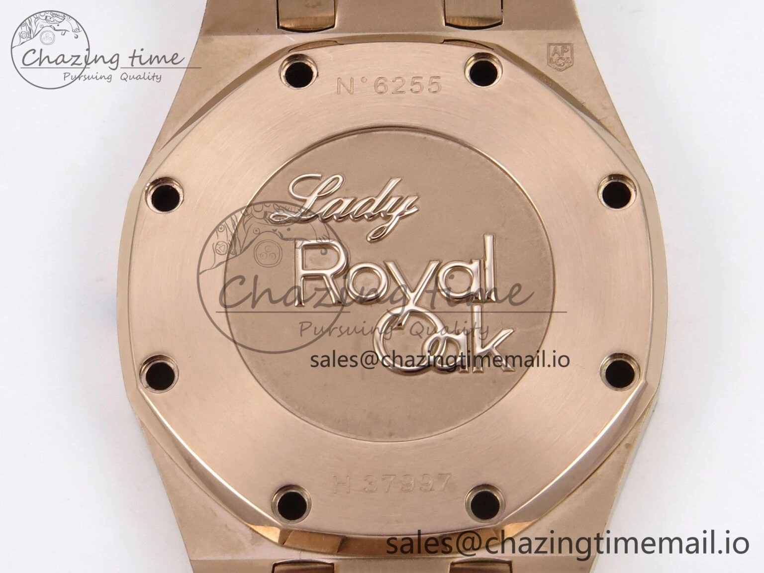 Royal Oak Offshore Ladies 33mm RG DRF Best Edition White Dial Diamonds Bezel on White Rubber Strap ETA Quartz Durable 4399