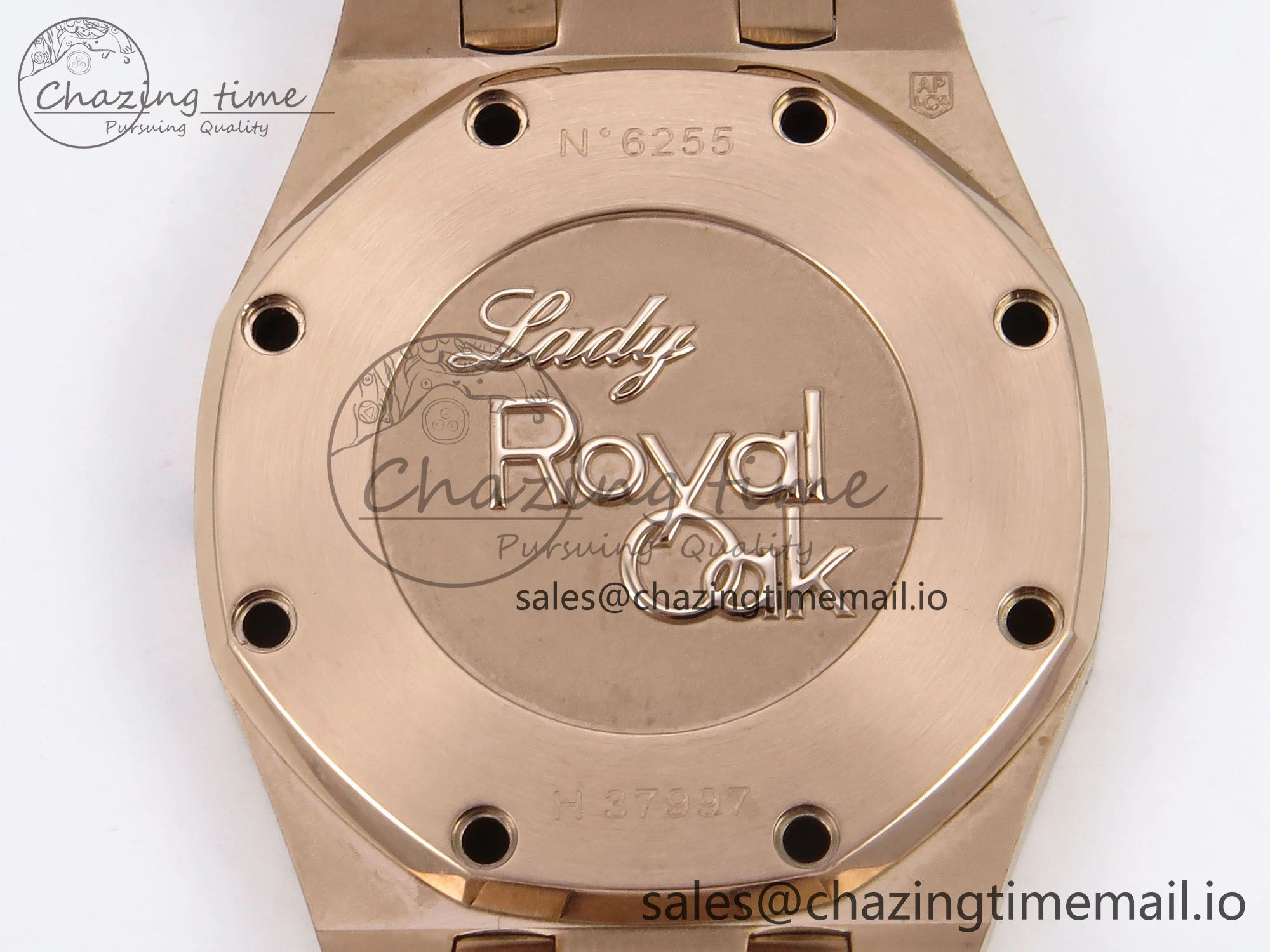 Royal Oak Offshore Ladies 33mm RG DRF Best Edition White Dial Diamonds Bezel on White Rubber Strap ETA Quartz Durable 4399