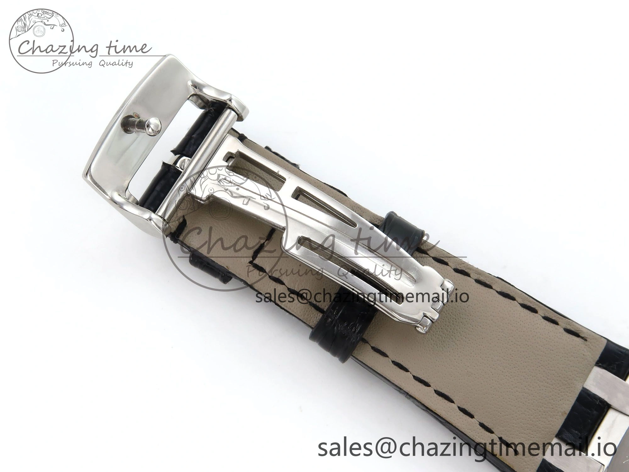 Royal Oak Offshore Ladies 33mm SS DRF Best Edition Black Dial Diamonds Bezel on Black Leather Strap ETA Quartz Affordable 4395