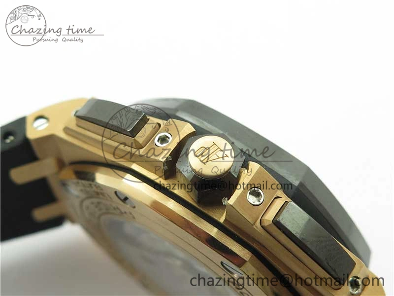 Versatile Royal Oak Offshore Pride Of Germany 44mm RG JF 1:1 Best Edition on Rubber Strap A3126 w  Cyclops and DW Mod V 4837