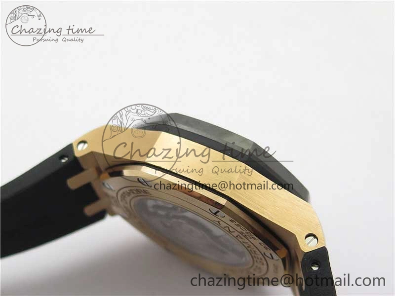 Versatile Royal Oak Offshore Pride Of Germany 44mm RG JF 1:1 Best Edition on Rubber Strap A3126 w  Cyclops and DW Mod V 4837