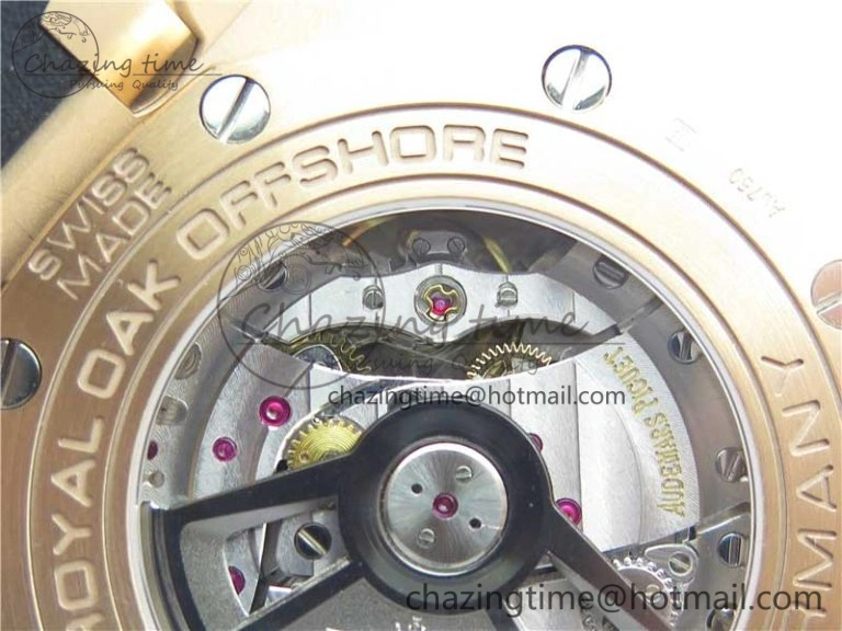 Versatile Royal Oak Offshore Pride Of Germany 44mm RG JF 1:1 Best Edition on Rubber Strap A3126 w  Cyclops and DW Mod V 4837