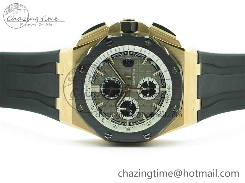 Versatile Royal Oak Offshore Pride Of Germany 44mm RG JF 1:1 Best Edition on Rubber Strap A3126 w  Cyclops and DW Mod V 4837