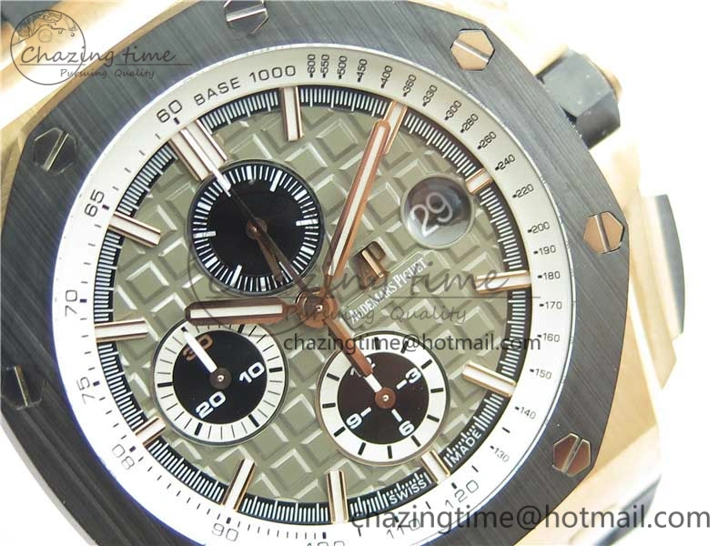 Versatile Royal Oak Offshore Pride Of Germany 44mm RG JF 1:1 Best Edition on Rubber Strap A3126 w  Cyclops and DW Mod V 4837