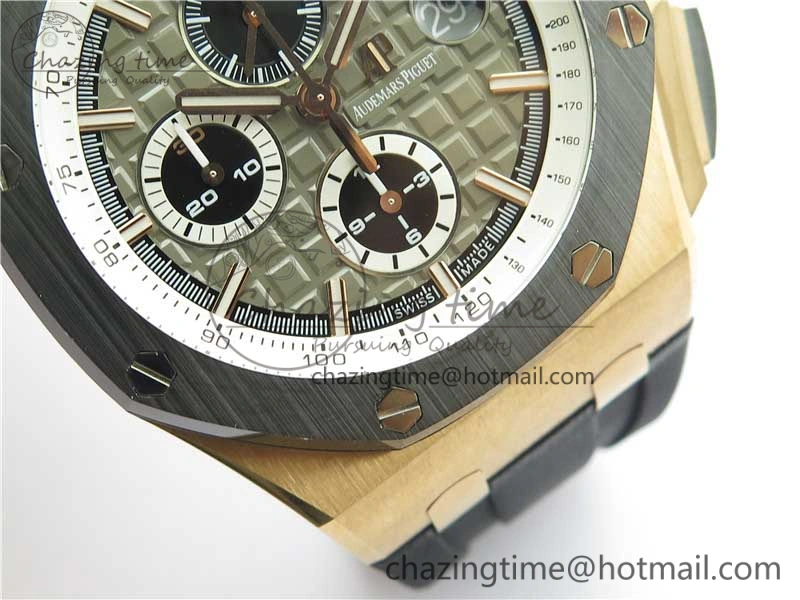 Versatile Royal Oak Offshore Pride Of Germany 44mm RG JF 1:1 Best Edition on Rubber Strap A3126 w  Cyclops and DW Mod V 4837