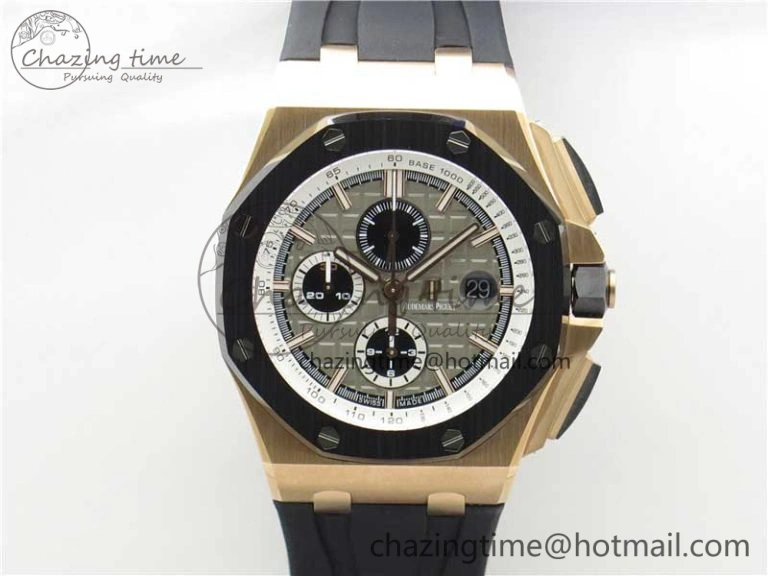 Versatile Royal Oak Offshore Pride Of Germany 44mm RG JF 1:1 Best Edition on Rubber Strap A3126 w  Cyclops and DW Mod V 4837