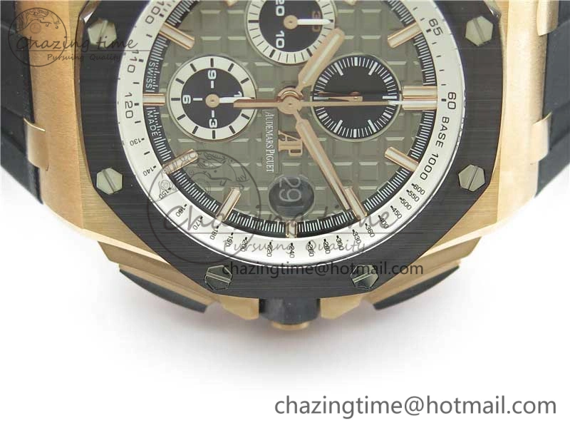 Versatile Royal Oak Offshore Pride Of Germany 44mm RG JF 1:1 Best Edition on Rubber Strap A3126 w  Cyclops and DW Mod V 4837