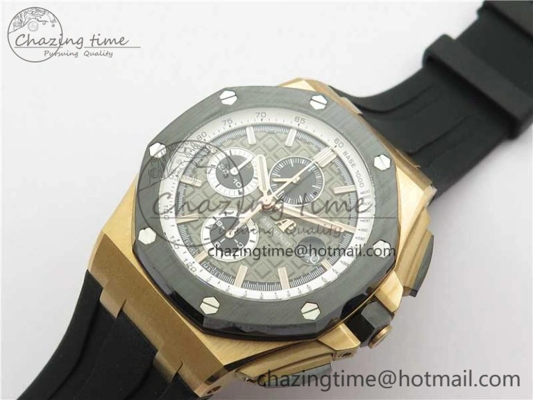 Versatile Royal Oak Offshore Pride Of Germany 44mm RG JF 1:1 Best Edition on Rubber Strap A3126 w  Cyclops and DW Mod V 4837