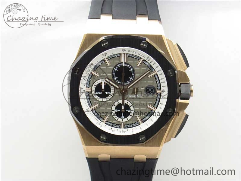 Versatile Royal Oak Offshore Pride Of Germany 44mm RG JF 1:1 Best Edition on Rubber Strap A3126 w  Cyclops and DW Mod V 4837