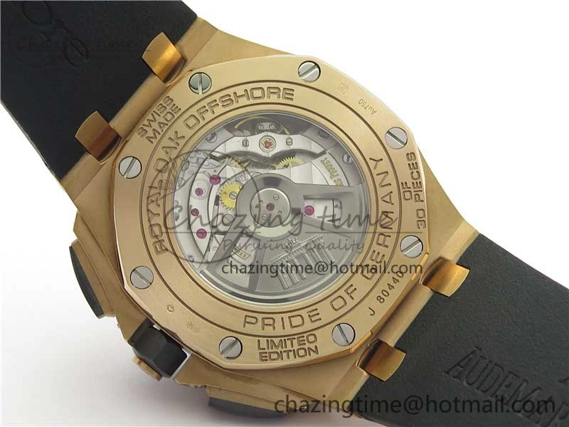 Versatile Royal Oak Offshore Pride Of Germany 44mm RG JF 1:1 Best Edition on Rubber Strap A3126 w  Cyclops and DW Mod V 4837