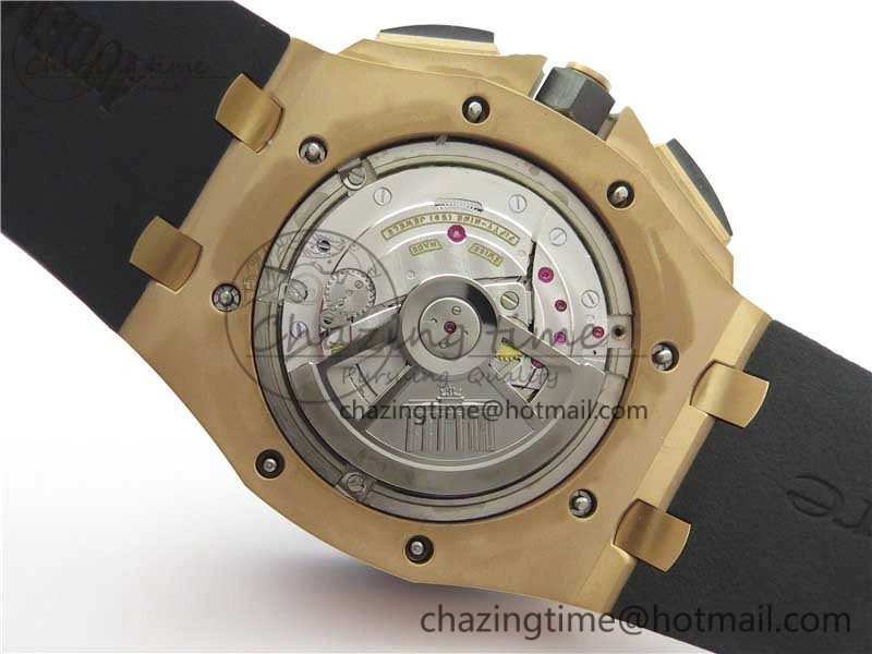 Versatile Royal Oak Offshore Pride Of Germany 44mm RG JF 1:1 Best Edition on Rubber Strap A3126 w  Cyclops and DW Mod V 4837