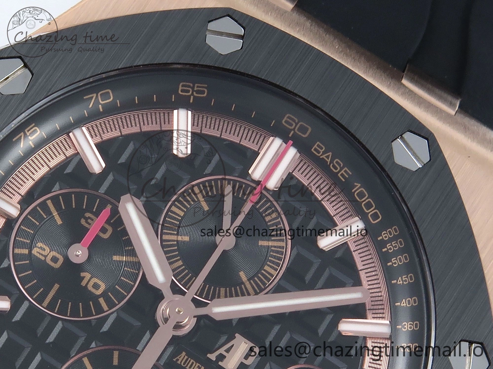 OnTrend Royal Oak Offshore RG APF Best Edition Black Dial on Black Rubber Strap A 4273