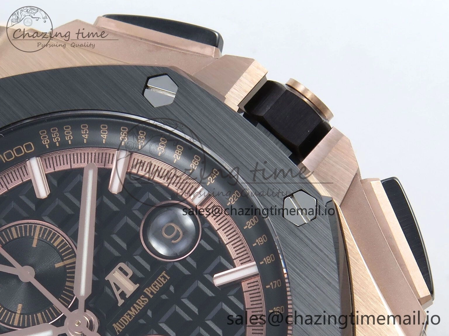 OnTrend Royal Oak Offshore RG APF Best Edition Black Dial on Black Rubber Strap A 4273
