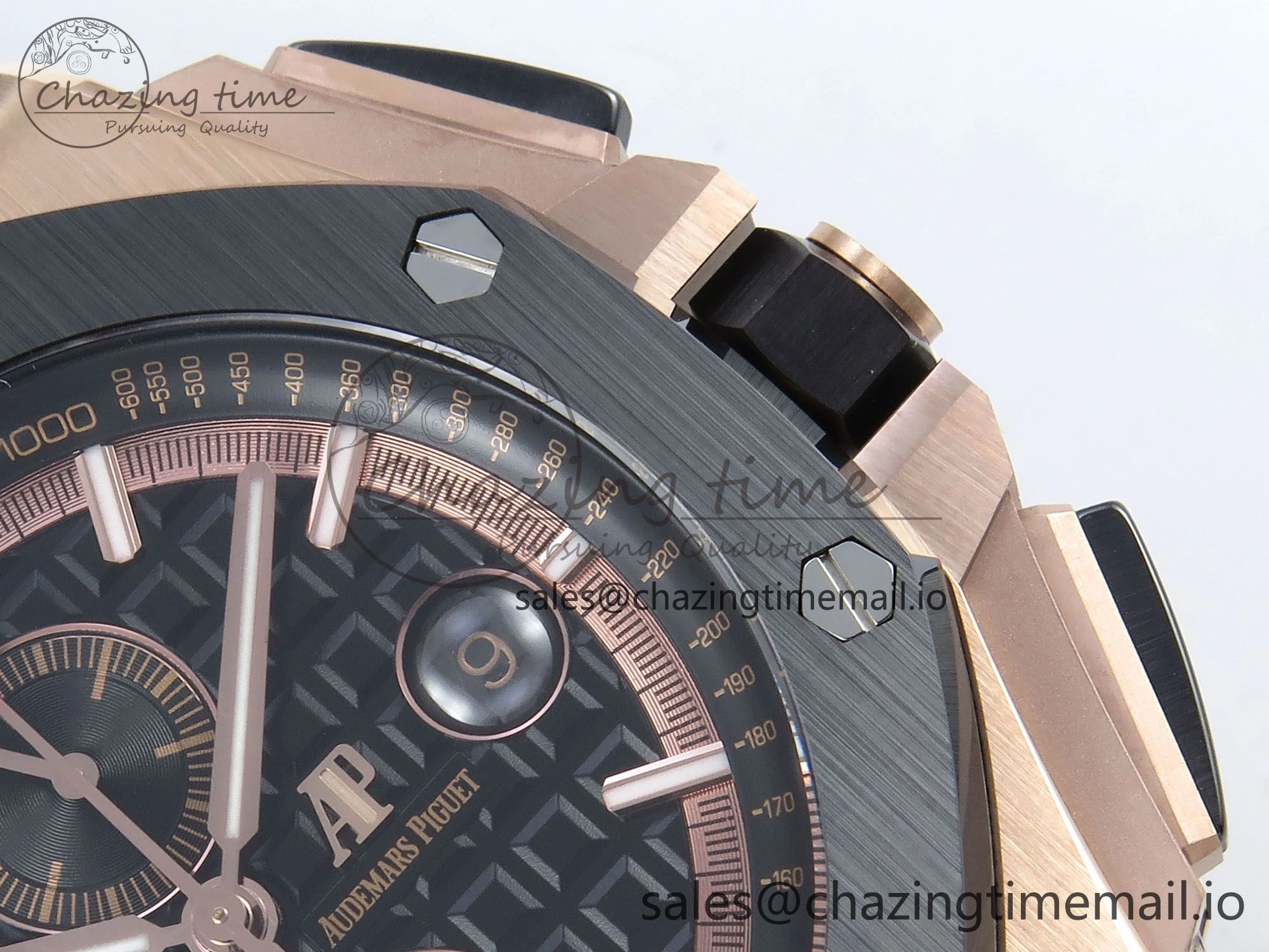 OnTrend Royal Oak Offshore RG APF Best Edition Black Dial on Black Rubber Strap A 4273